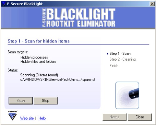 F-Secure Blacklight Rootkit Eliminator